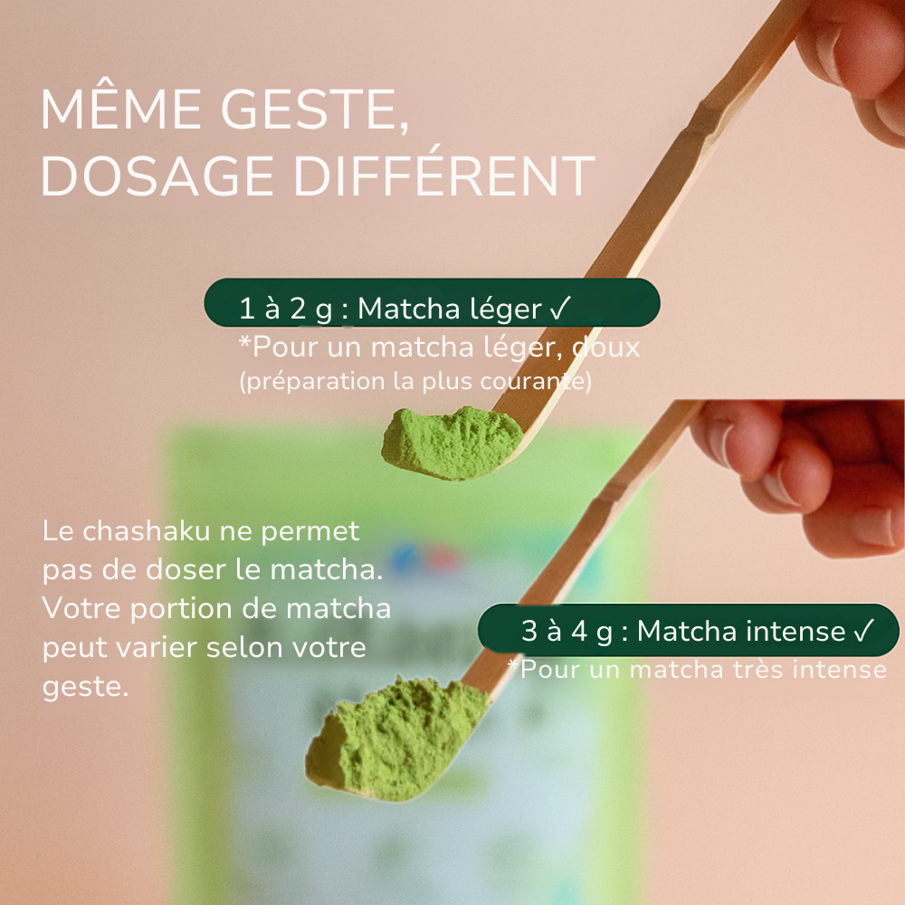 Comment définir le Dosage avec la cuillère en bambou chashaku 